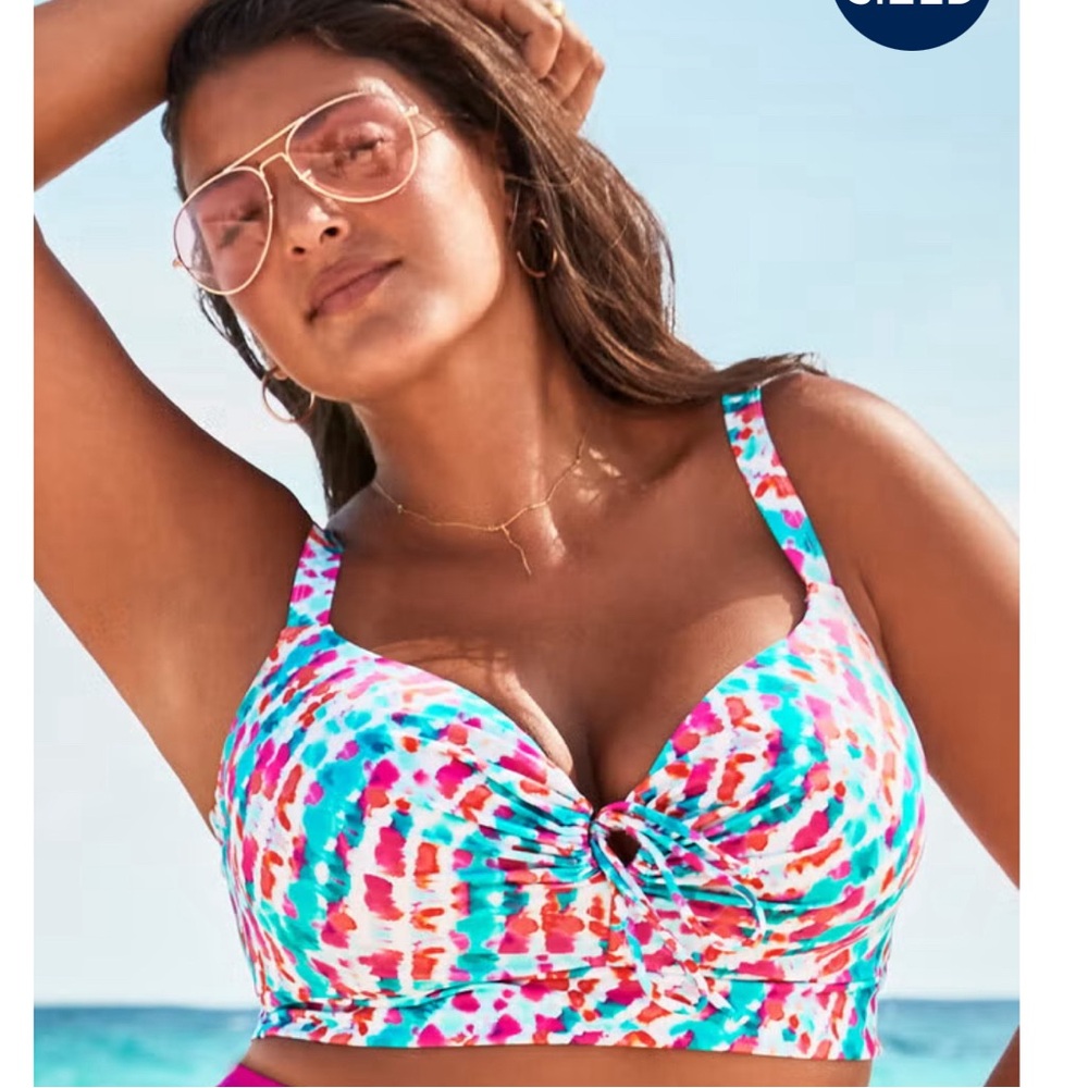 Colorful Tie-Dye Bathing Suit Top